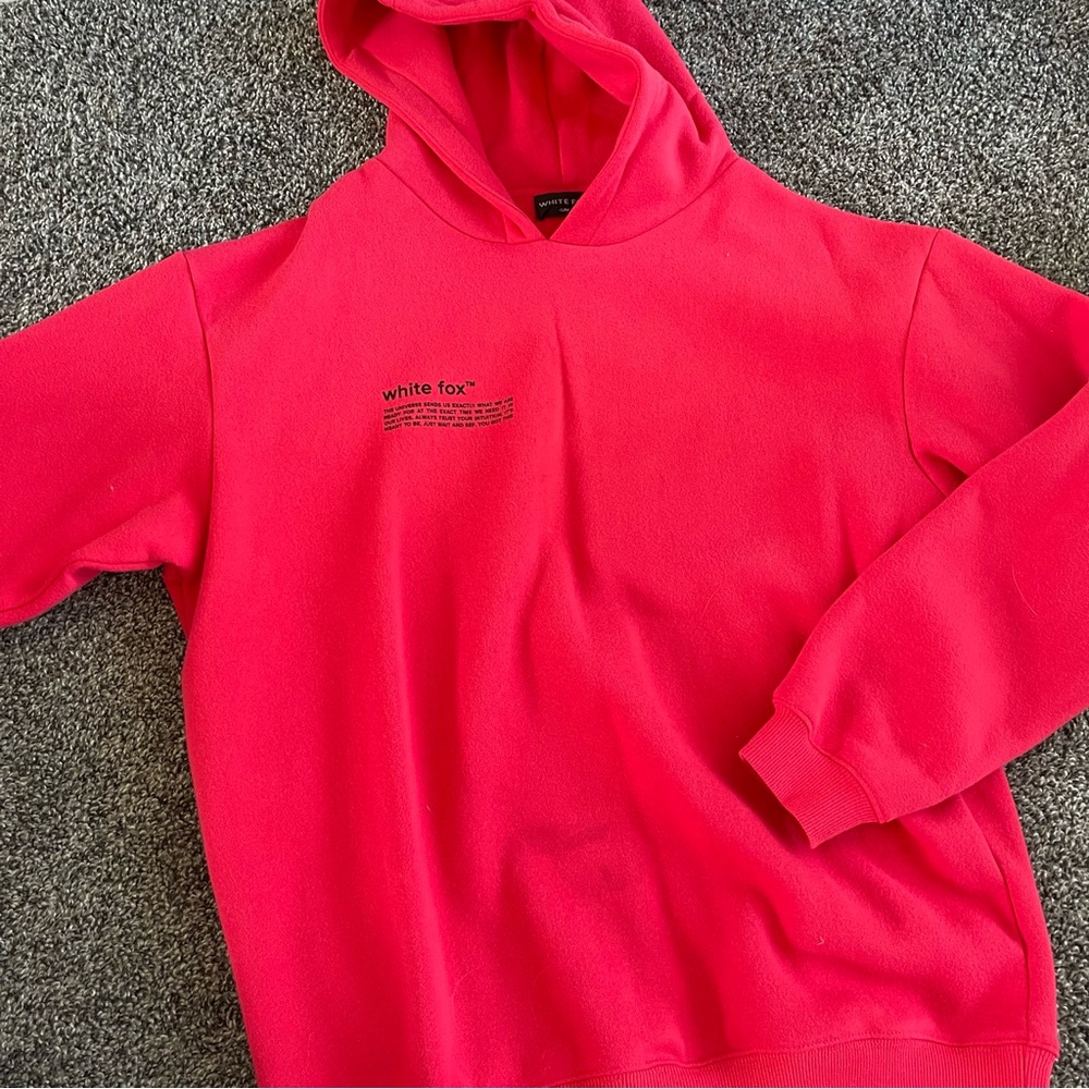 Red white fox hoodie